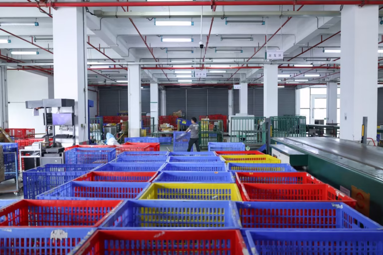 ASG factory sorting bin area